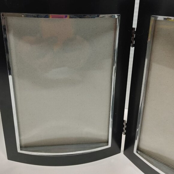 Burnes of boston photo picture frame Black Silver tone 6.5" x 4.5" Doble Frame - Picture 6 of 8